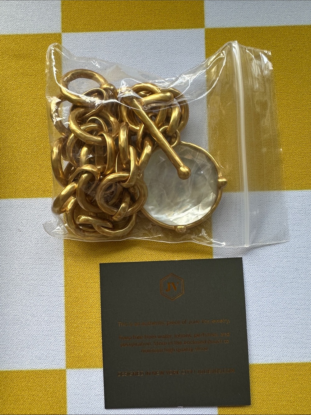 JULIE VOS honeybee Demi necklace iridescent clear crystal NIB ✨ new ✨ - Picture 4 of 5
